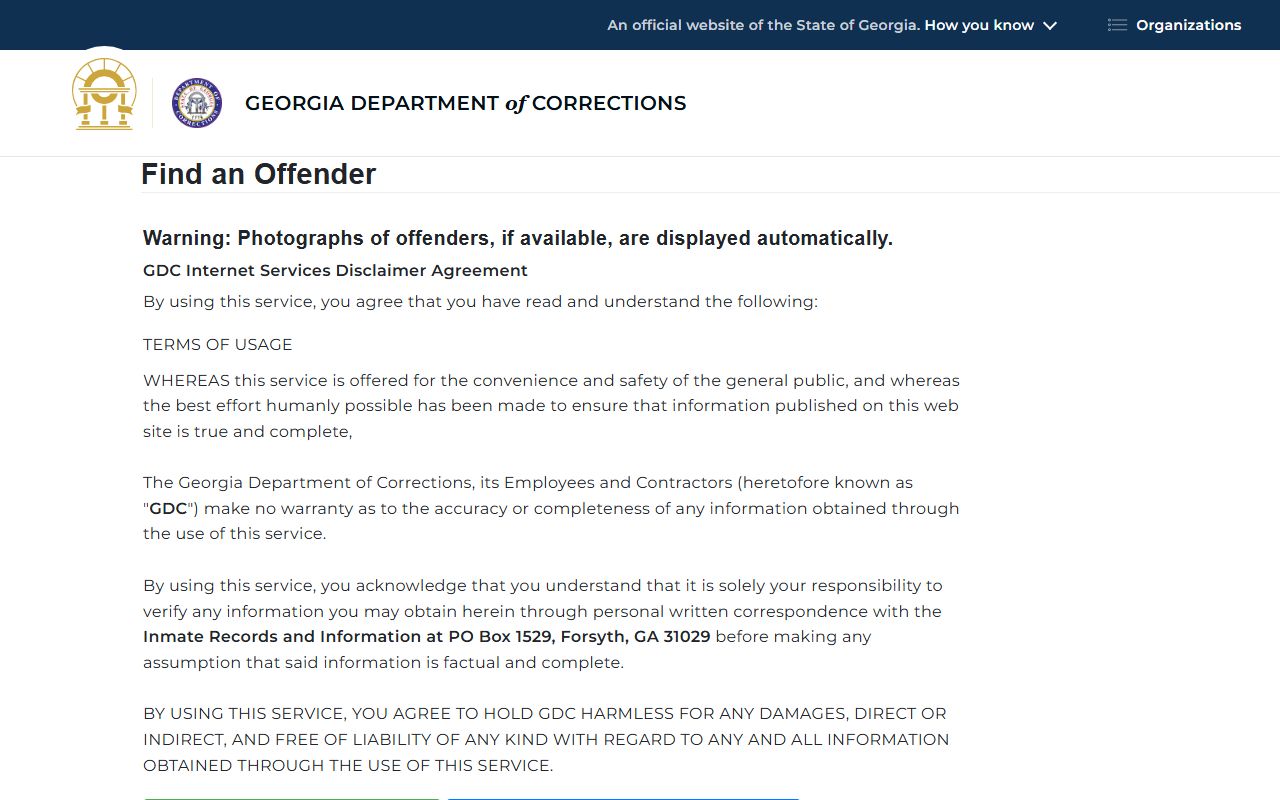 GDC Find an Offender query form