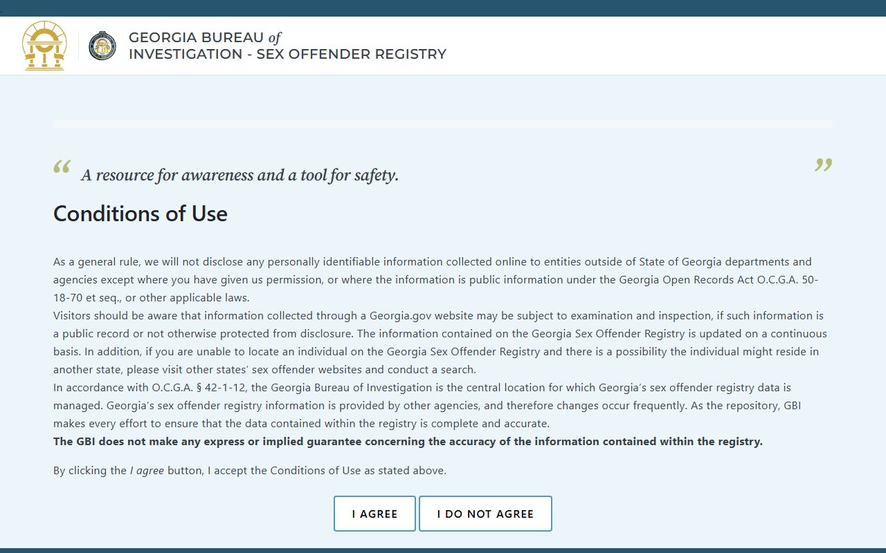Georgia sex offender registry public search portal
